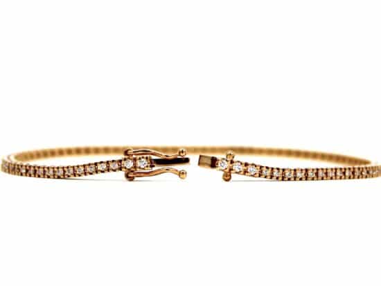 Tennisarmband, 18k roséguld, 0,76c diamant